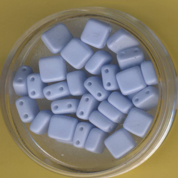 9701-06444 2 hole Square Beads Lumi Deluxes 6mm hellblau 30 Stück