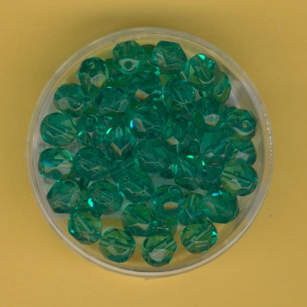 6060220 Glasschliffperlen 6mm transparent emerald 50 Stück
