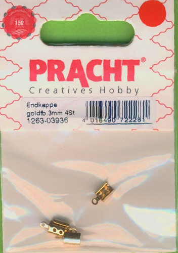 1263-03936 Endkappe 3mm gold 4 Stück