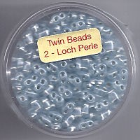 967105484 Glasperlen Twin Beads 2,5x5mm aqua silbereinzug 12g