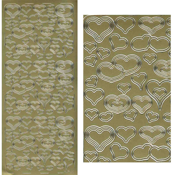 pu138g Sticker Herzen 12 gold