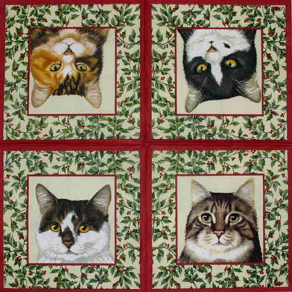 Serviette Cats Xmas