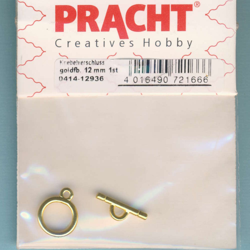 0414-12936 Knebelverschluss 12mm goldfarben 1 Stück