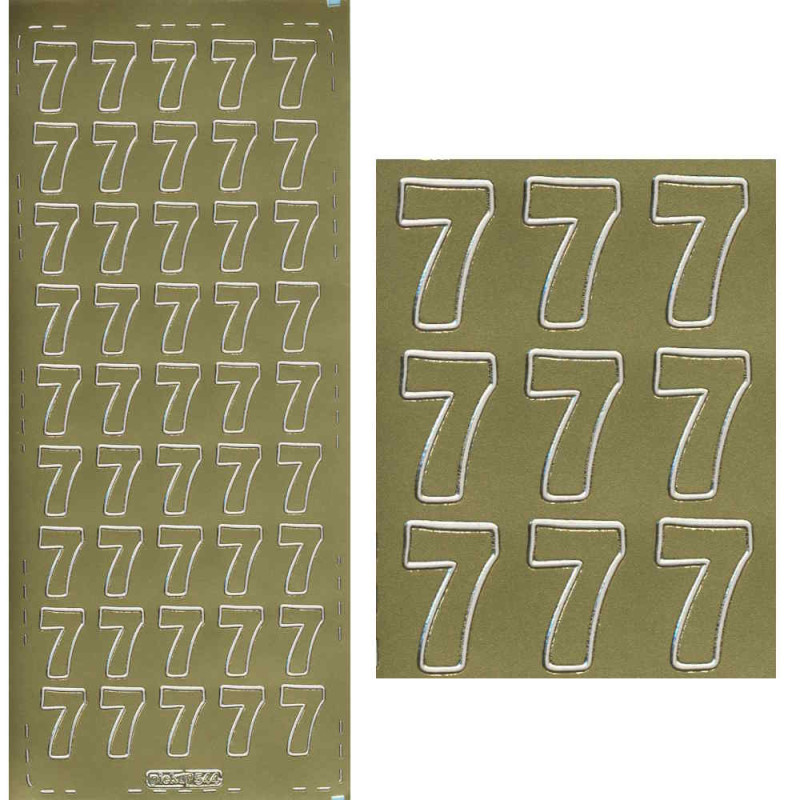 pu544g Sticker Ziffer 7 20mm gold