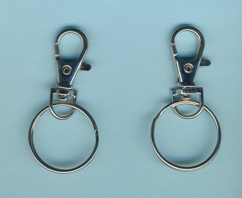 65742 Schlüsselanhänger mit Karabiner 27mm platin 2 Stück