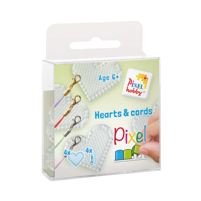 22051 Pixelhobby Herz Grundplatten Set mit 4 Kettchen