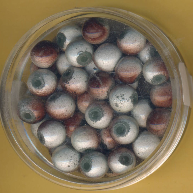 0733-06494 Miracle-Beads 6mm braun-weiß 40 Stück