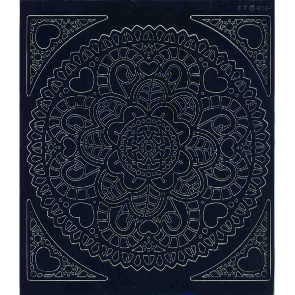 39242sch Mandala Sticker Ornament 4 schwarz