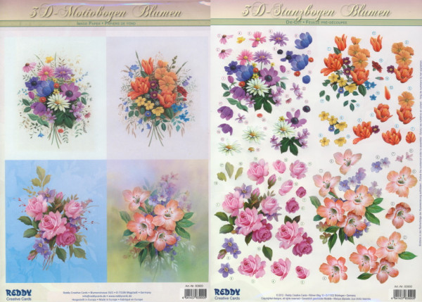 83900 3D-Stanzbogenset Blumenbouquets