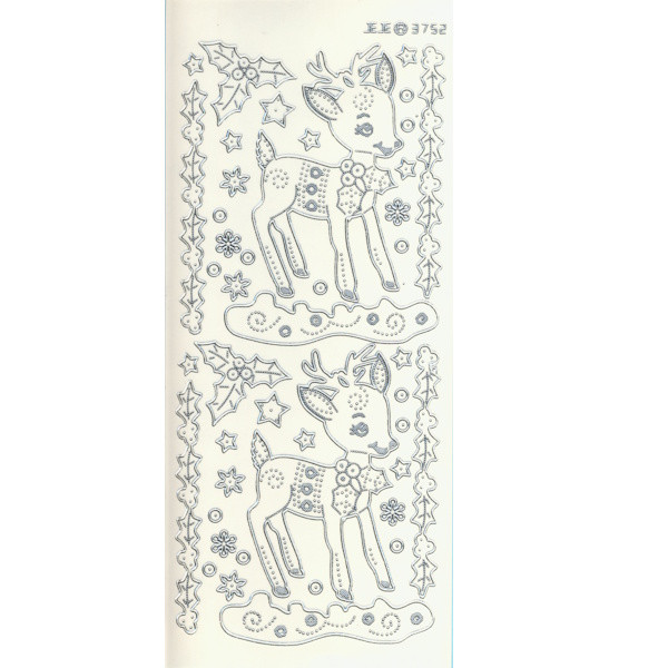 3752s Sticker Rehkitze silber transparent