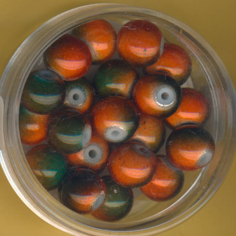 0733-08384 Miracle-Beads 8mm orange-oliv 20 Stück
