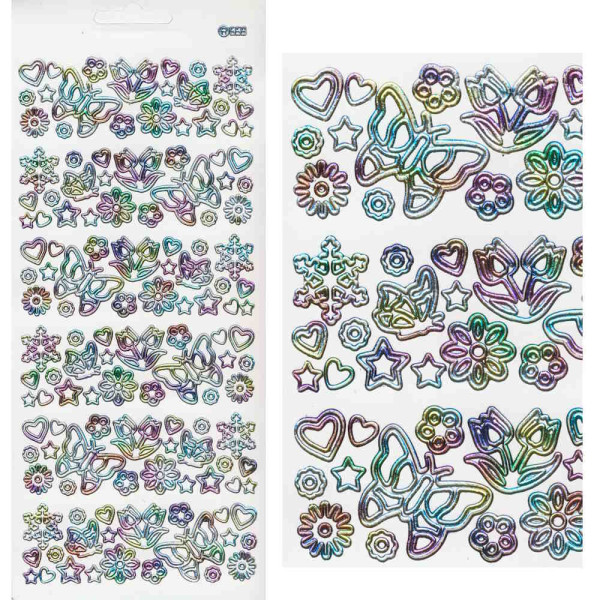 659m Sticker Schmetterlinge und Blumen multicolor