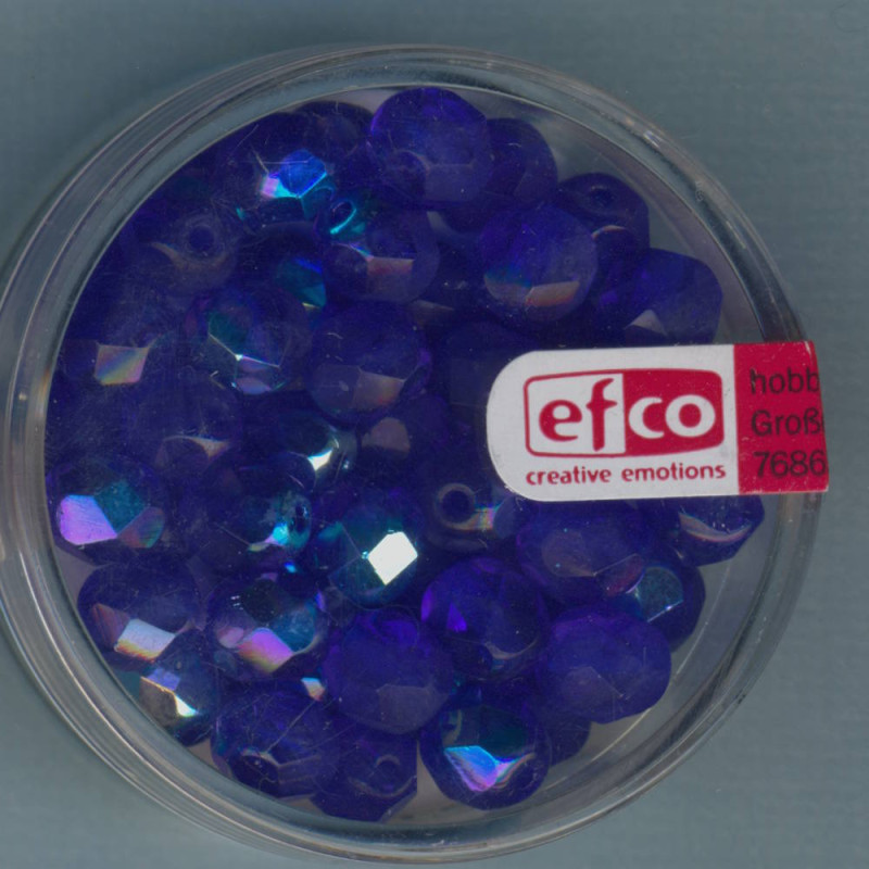 2110148 Glasfacettenperlen 6mm irisierend blau 50 Stück