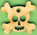 Holz-Deko Schlüsselanhänger Totenkopf 3cm