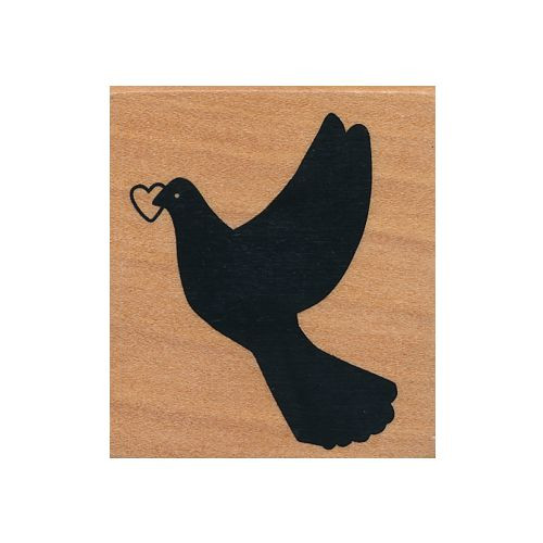 70380224 Holzstempel Hochzeit Taube mit Herz 4,5x3,5cm