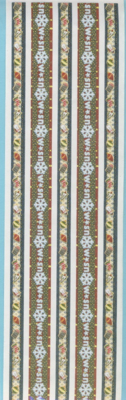 25028 Ribbon Sticker grün gelb mit Eiskristallen