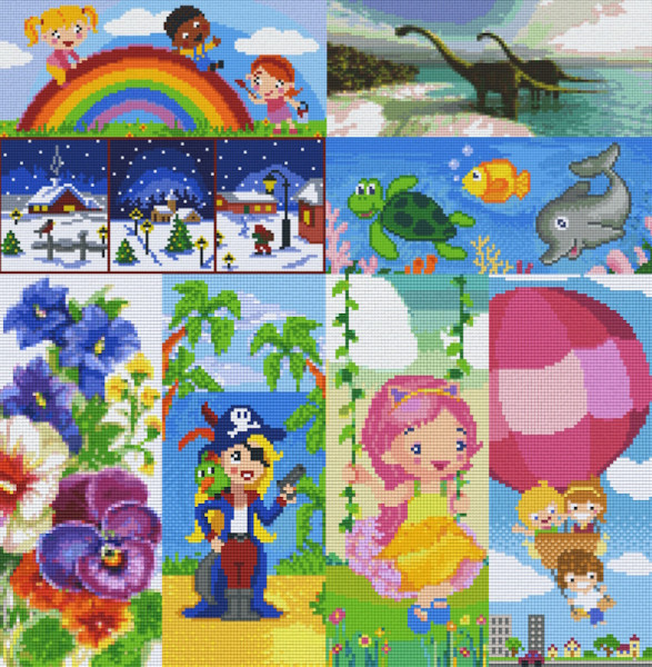 Pixelhobby Klassik Sets mit drei Basisplatten