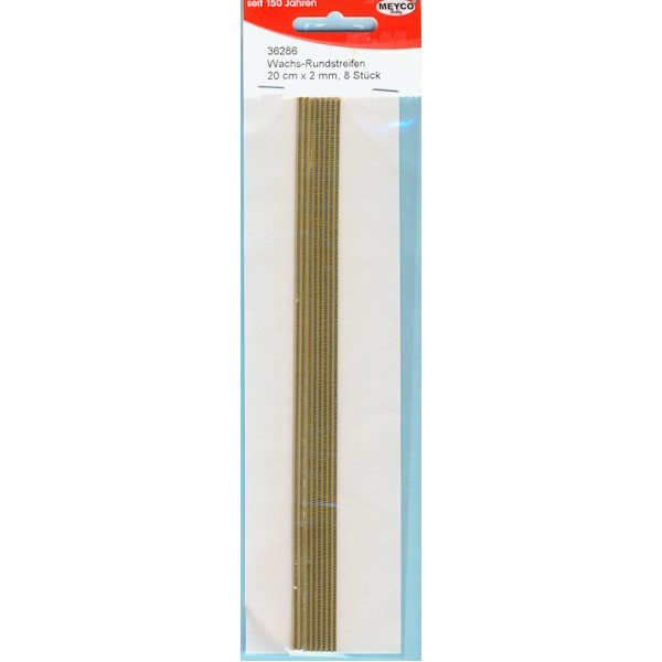 36286 Wachsstreifen rund 200 x 2mm gold 8 Stück