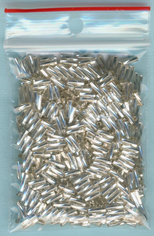 e0026821 Glasstifte 6mm gedreht silber 15g