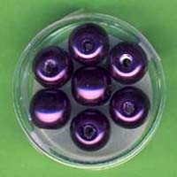 Glaswachsperlen 12mm lila Loch 2,2mm