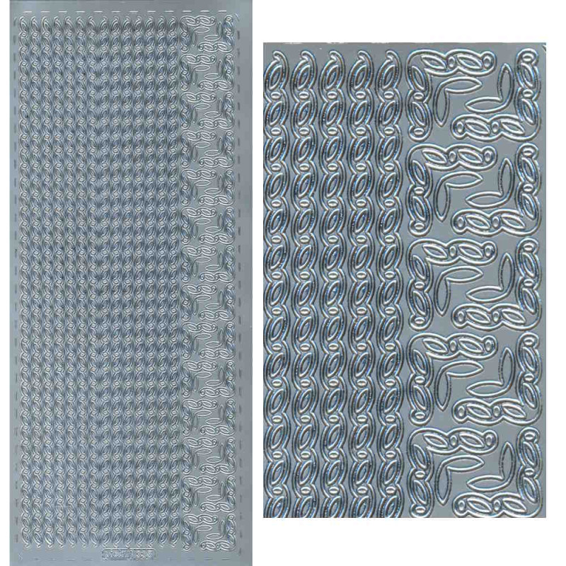 pu335s Sticker Ecken und Borten 5 silber