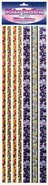25038 Ribbon Sticker Blumen violett ocker