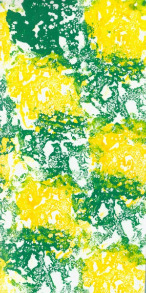 2016 Wachsplatte 20x10cm handbemalt gelb-grün
