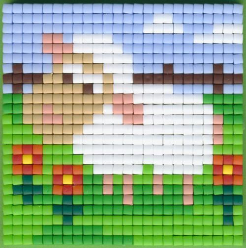 77645 Pixelhobby Set kleine Basisplatte Schaf