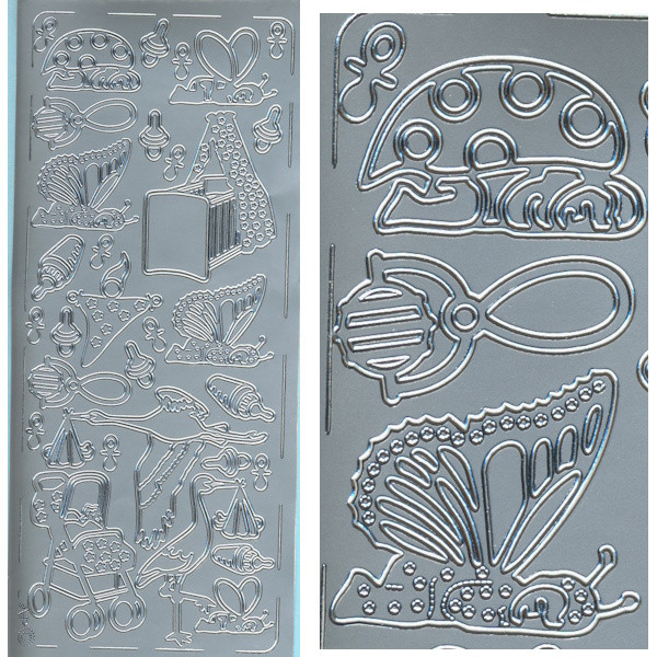pu092s Sticker Babysachen 2 silber