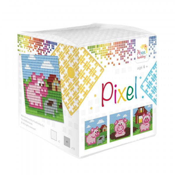 29014 Pixelhobby Klassik Set kleine Basisplatte Schweinchen