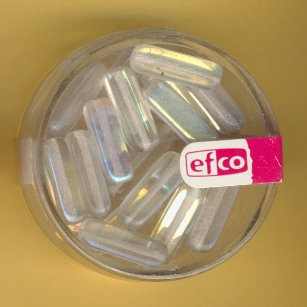 2127200 Glasperlen Rechteck 15x5mm transparent 20 Stück