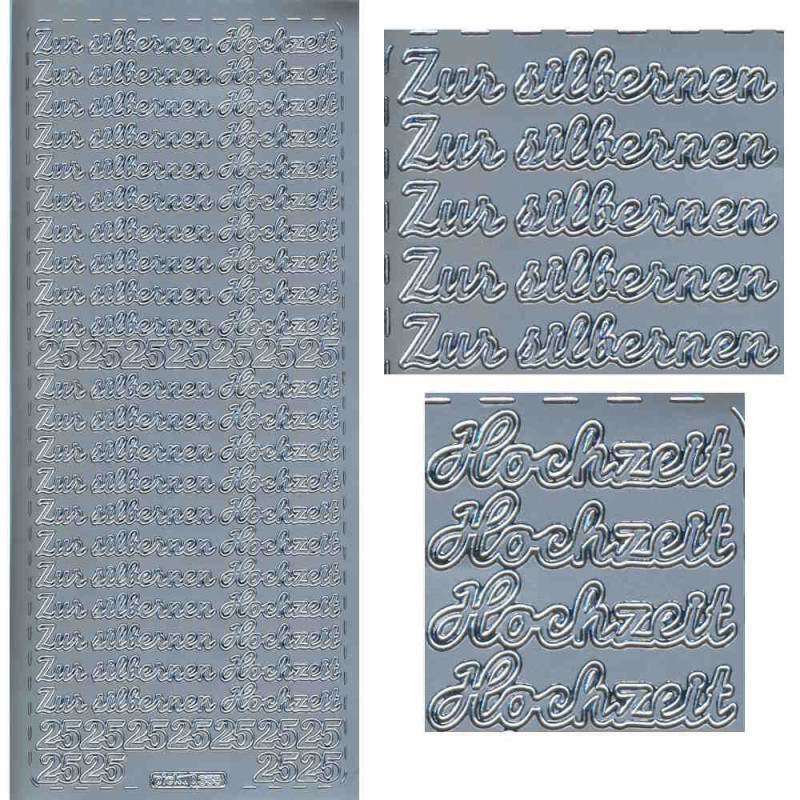 pu355s Sticker Silberhochzeit silber