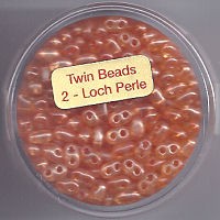 967105074 Glasperlen Twin Beads 2,5x5mm orange pearl 12g