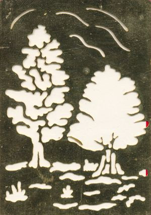 65031 Embossingschablone Laubbäume 83 x 57mm