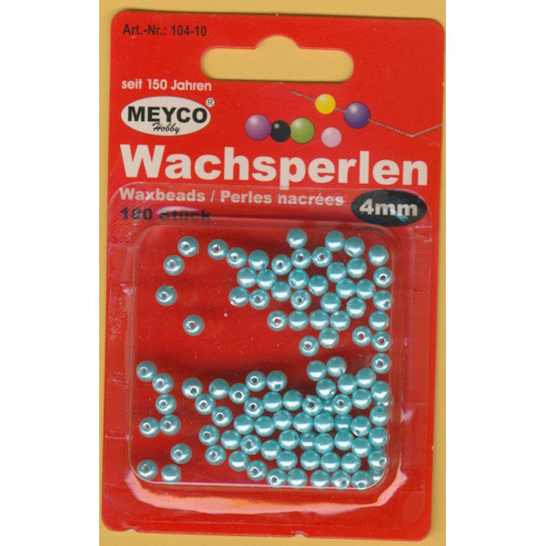 104-10 Wachsperlen 4mm türkis 100 Stück