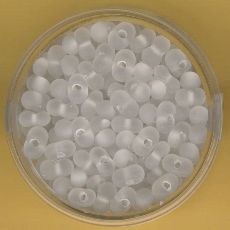 9644-534 Farfalle Perlen 6,5x3,2mm kristall weiß matt 17g