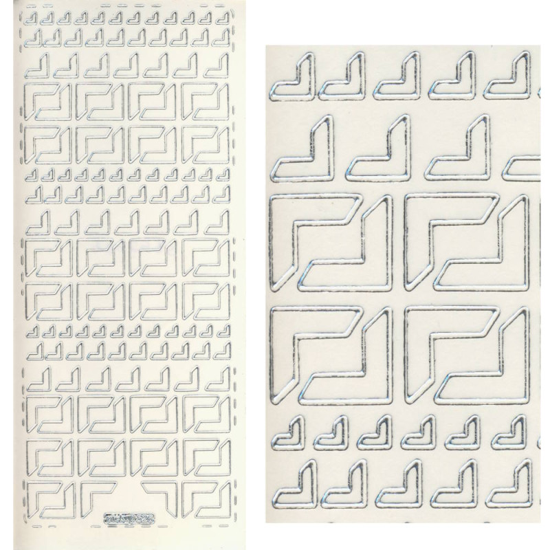 pu526st Sticker Ecken 20 silber transparent