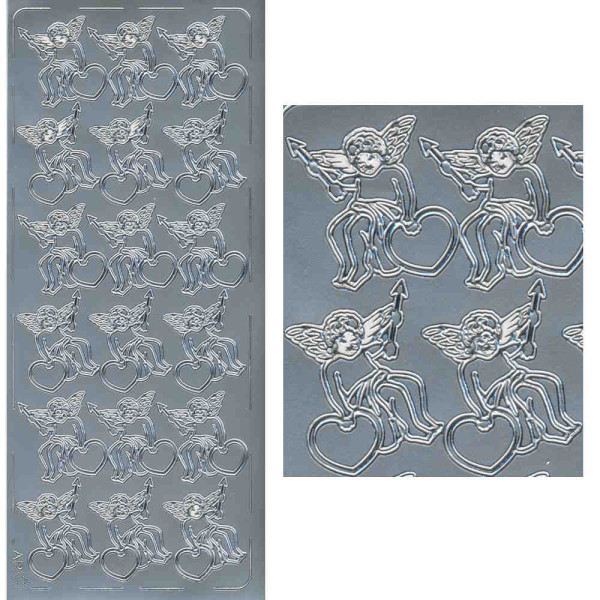 pu066s Sticker Amor silber