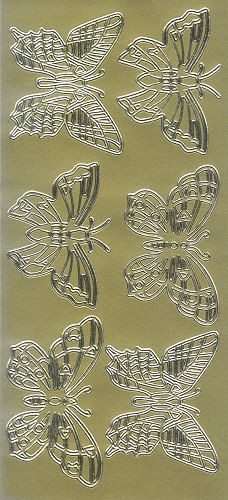 cl69g Sticker Schmetterling 2 gold