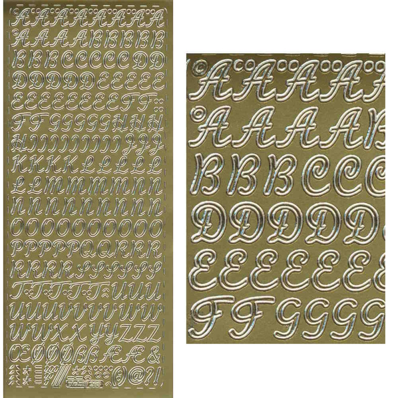 pu265g Sticker Buchstaben 9 - 10mm gold