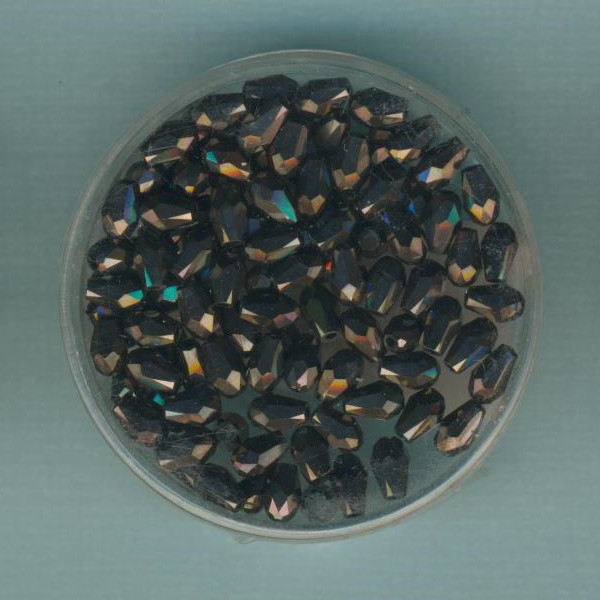 31525 Glasschliffperlen Tropfen 3x5mm hematite 100 Stück