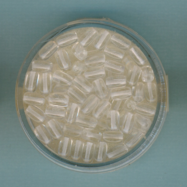 4846-06134 Glasperlen Oliven 6x4mm kristall 70 Stück