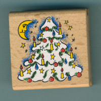 61223002 Holzstempel Weihnachtsbaum mit Mond 4,5x4,5cm 61223002 Holzstempel Weihnachtsbaum mit Mond 4,5x4,5cm