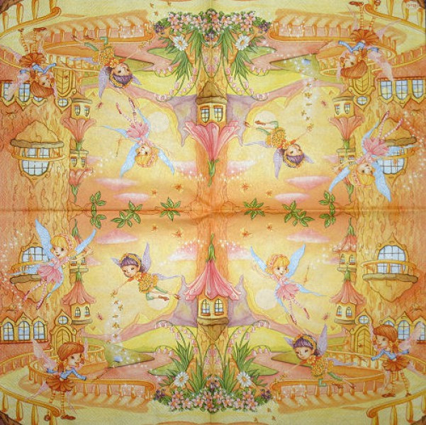 Serviette Nymphenhaus bunt