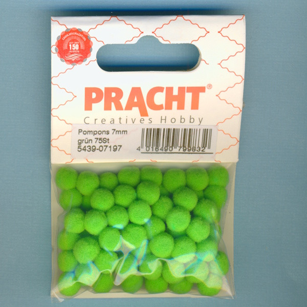 5439-07197 Pompons 7mm grün 75 Stück
