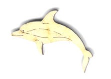 Holz-Deko Delfin springend 5cm
