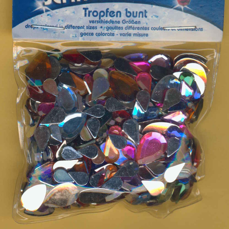 49631 Schmucksteine Set Tropfen bunt 400 Stück