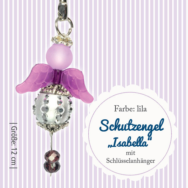 016901367 Perlen Bastelset Engel Isabella lila platin 12cm