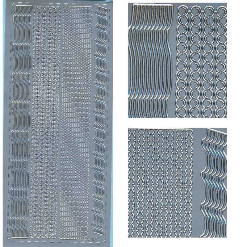 pu167s Sticker Linien 23 silber