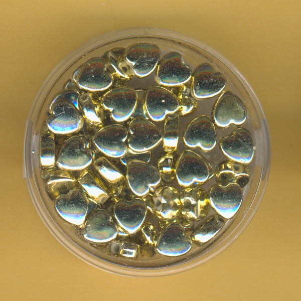 0808-06934 Wachsperlen Herzen 6mm gold 60 Stück